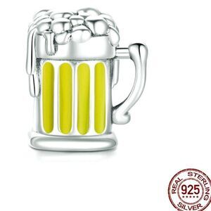 Womens WOSTU Solid 925 Silver Beer Mug Charm
